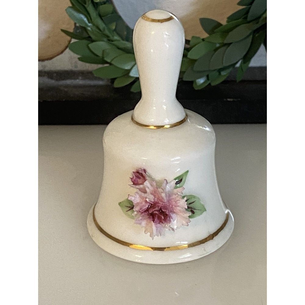 Vintage Lysander Miniature Fine Bone‎ China Bell Floral Design Made in England